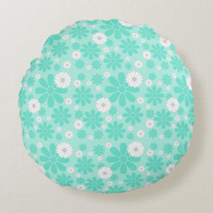 Almofada Redonda Padrão Floral Pastel MINT