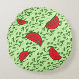 Almofada Redonda Padrão Folha