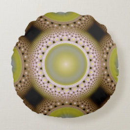 Almofada Redonda Padrão fractal de Natal