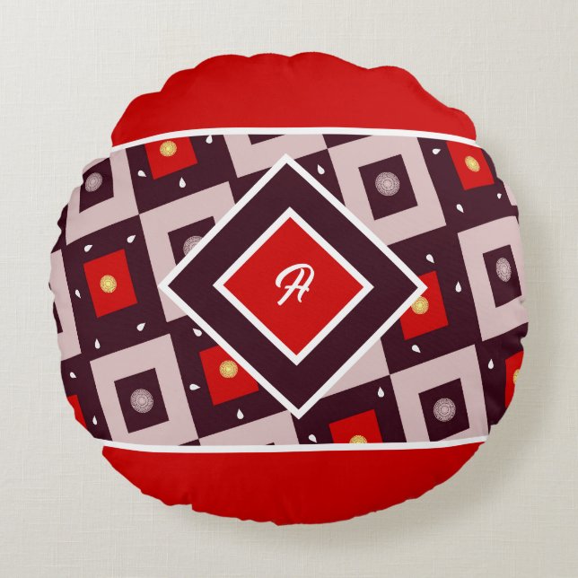 Almofada Redonda Padrão geométrico (Frente)