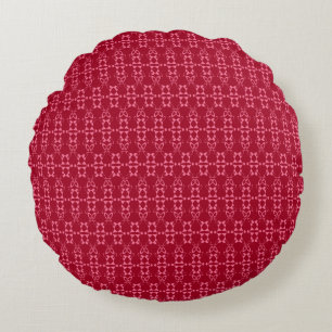 Almofada Redonda Padrão geométrico de ornamento vermelho retro