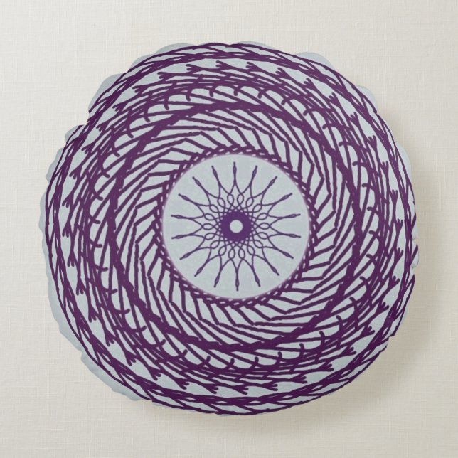 Almofada Redonda Padrão geométrico digital (Frente)