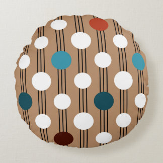 Almofada Redonda Padrão geométrico sem costura com círculos