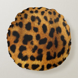 Almofada Redonda padrão-leopardo de impressão de animais de Trend