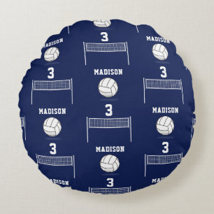 Almofada Redonda Padrão Personalizado de Bola de Voleibol e Rede