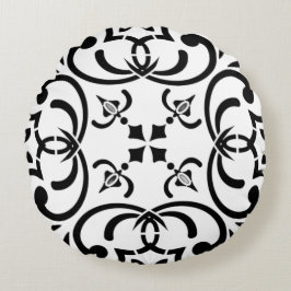 Almofada Redonda Padrão preto