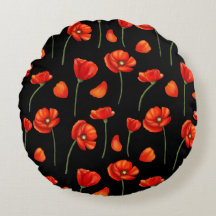 padrão preto de papoila