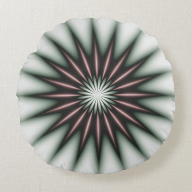 Almofada Redonda Padrão Radiante Maroon (Frente)