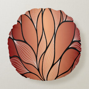 Almofada Redonda Padrão Rustic Coppery Bronze de Licença