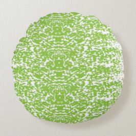 Almofada Redonda Padrão Verde Lima Grunge - Decoração Abstrata de V