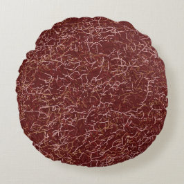 Almofada Redonda Padrão Vermelho Simples de Arte de Thread de Abstr