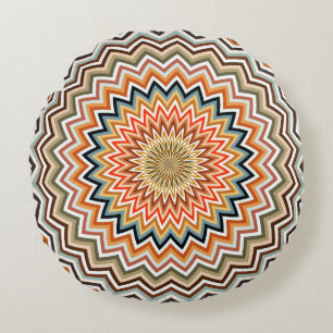 Almofada Redonda Padrão Zigzag Multicolor