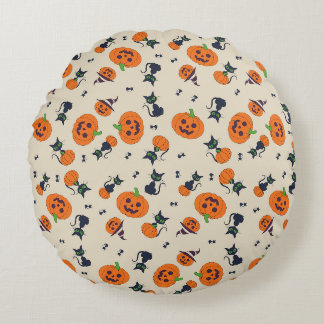 Almofada Redonda Padrões de Halloween & Decoração Sazonal