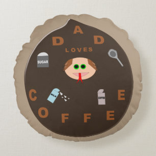 Almofada Redonda Pai engraçado Monstro ama Travesseiro de café