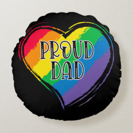 Almofada Redonda Pai LGBT Orgulho gay Mês do Sinalizador do Coração