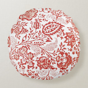 Almofada Redonda País Francês Decor Red Toile