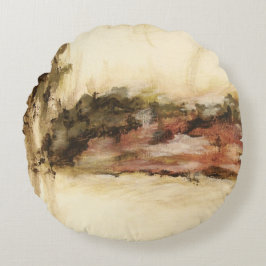 Almofada Redonda Paisagem Ambígua e Abstrato