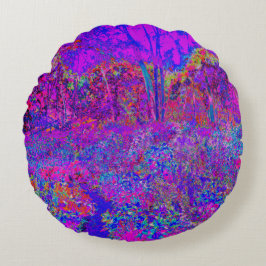 Almofada Redonda Paisagem Puro Impressionista Psicodélica