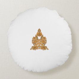 Almofada Redonda Paisley Floral Art - Decor Laranja Boho