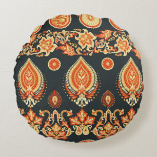 Almofada Redonda Paisley Floral: Oriental Ethnic Sem Selo