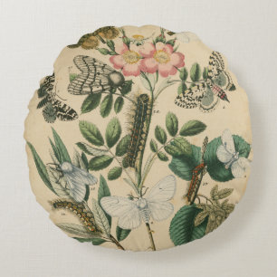 Almofada Redonda Palcos da vida da borboleta pelo Vision Studio