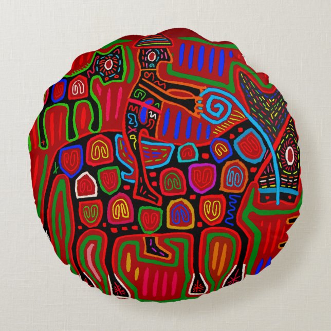 Almofada Redonda Panamá Mola - Salve um Cavalo Passeando um Cowboy (Verso)