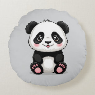 Almofada Redonda Pandinha de Desenho Adorável
