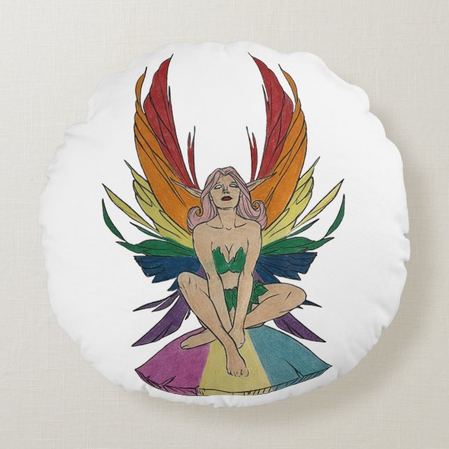 Almofada Redonda Pansexual Faerie (Frente)
