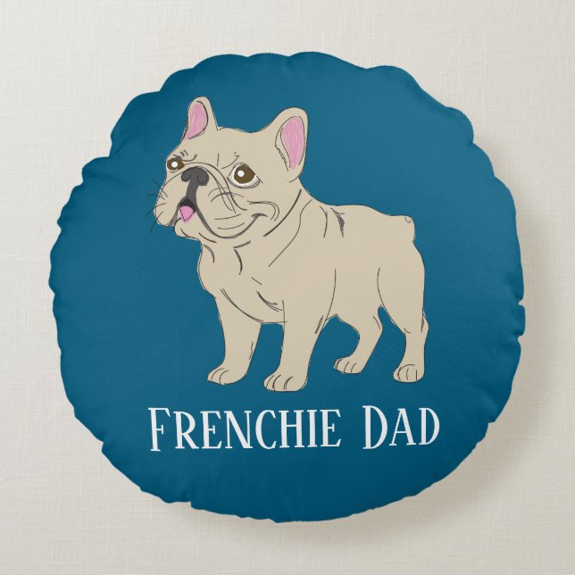 Almofada Redonda Papai Frenchie (Frente)