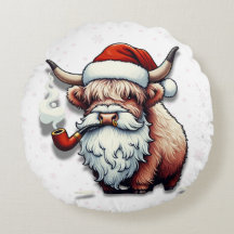 Papais noeis de Vaca Highland com Flocos de Neve -