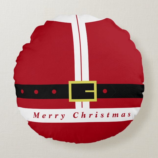 Almofada Redonda Papais noeis engraçados Travesseiro de Natal (Frente)