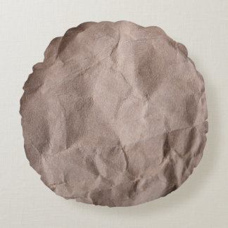 Almofada Redonda Papel Rústico Desmungado: Textura Vintage