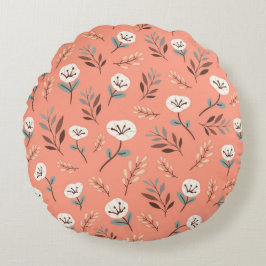 Almofada Redonda Papoulas Brancas Travesseiro Escarlate