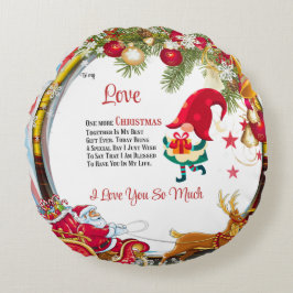 Almofada Redonda Para o meu Amor Mais um Natal juntos