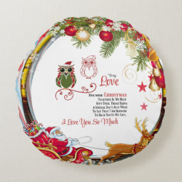 Almofada Redonda Para o meu Amor Mais um Natal juntos