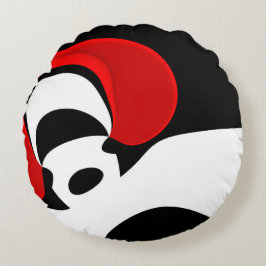 Almofada Redonda Para o Sr. Redd: Resumo Preto, Branco e Vermelho