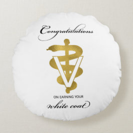 Almofada Redonda Parabéns de Cerimônia de Casaco Veterinária