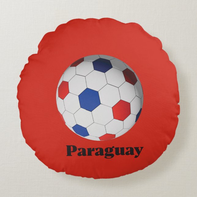 Almofada Redonda Paraguay Soccer (Frente)