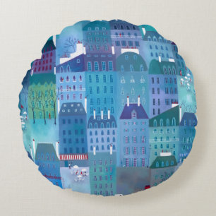 Almofada Redonda Paris Blues