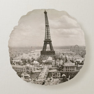 Almofada Redonda Paris: Torre Eiffel, 1900