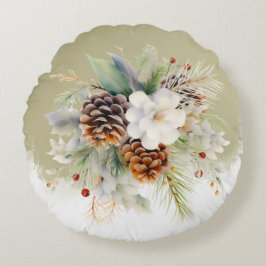 Almofada Redonda Partido Elegante do Chá de fraldas Evergreen Winte