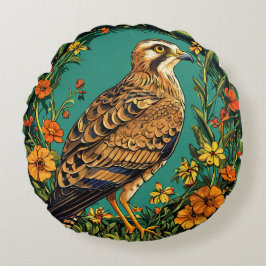 Almofada Redonda Pássaro arado de Montagu Colorido