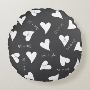 Almofada Redonda Pássaros de Amor Modernos Personalizados Coração A