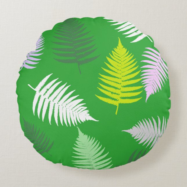 Almofada Redonda Pastel Colors Lucky Fern (Frente)