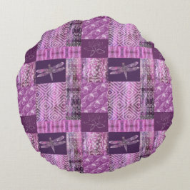 Almofada Redonda Patina roxo: Mosaico