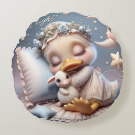 Almofada Redonda Pato Dormindo com Ovelha, Coleção de Natasha