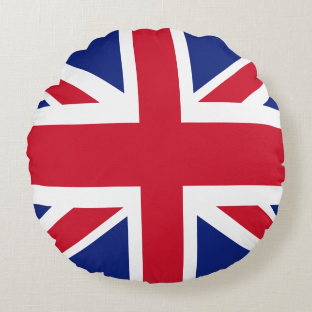 Almofada Redonda Patriótico União Britânica Jack Flag Cushion (Frente)