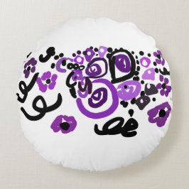 Almofada Redonda Pavão Roxo Selvagem