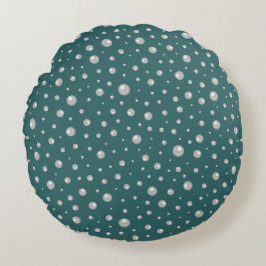 Almofada Redonda Pearl Pattern on Transformative Teal Background