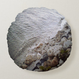 Almofada Redonda Pebolhas Na Praia